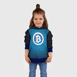 Толстовка-худи детская Bitcoin Blue, цвет: 3D-синий — фото 2