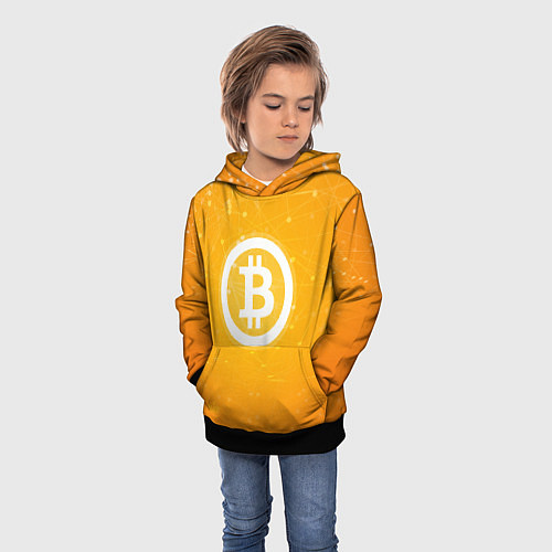 Детская толстовка Bitcoin Orange / 3D-Черный – фото 3