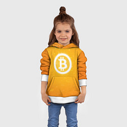 Толстовка-худи детская Bitcoin Orange, цвет: 3D-белый — фото 2