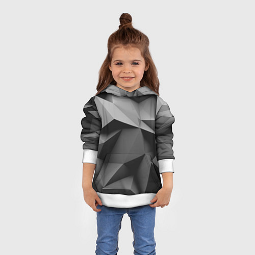 Детская толстовка Gray abstraction / 3D-Белый – фото 4