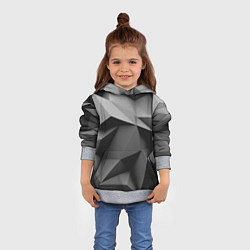 Толстовка-худи детская Gray abstraction, цвет: 3D-меланж — фото 2