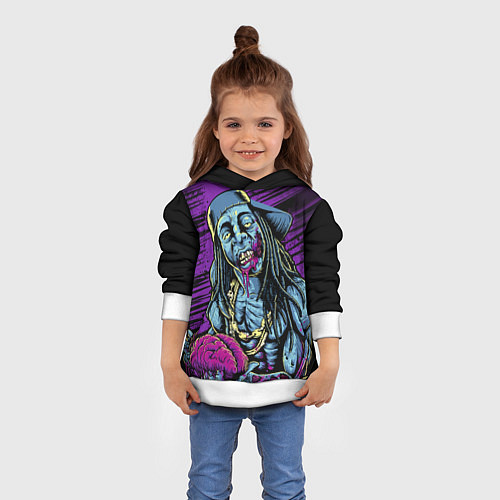 Детская толстовка Lil Wayne Art / 3D-Белый – фото 4