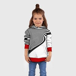 Толстовка-худи детская Black & White Illusion, цвет: 3D-красный — фото 2