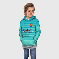 Толстовка-худи детская Barcelona FC: Aqua, цвет: 3D-меланж — фото 2