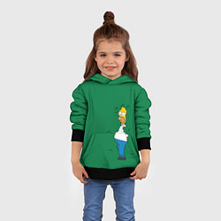 Толстовка-худи детская Гомер в кустах, цвет: 3D-черный — фото 2