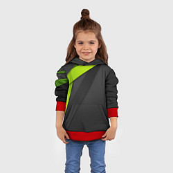 Толстовка-худи детская Спортивная геометрия 6, цвет: 3D-красный — фото 2