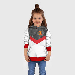 Толстовка-худи детская Man United FC: Grey Polygons, цвет: 3D-красный — фото 2