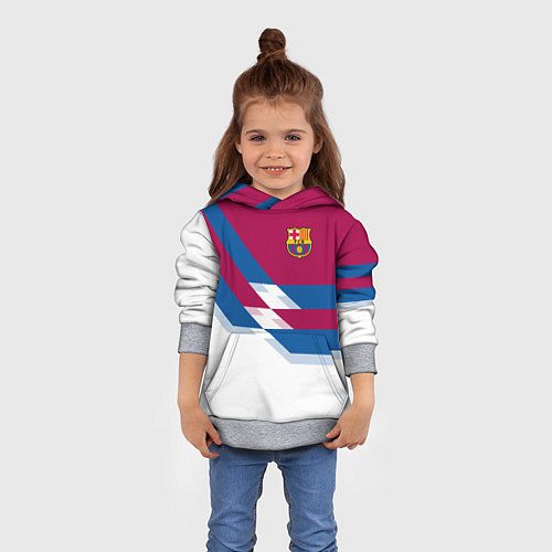 Детская толстовка Barcelona FC: White style / 3D-Меланж – фото 4