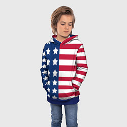 Толстовка-худи детская USA Flag, цвет: 3D-синий — фото 2