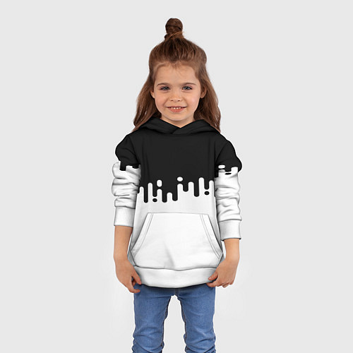 Детская толстовка Чёрно-белый узор / 3D-Белый – фото 4