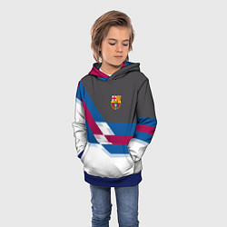 Толстовка-худи детская Barcelona FC: White style, цвет: 3D-синий — фото 2