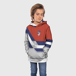 Толстовка-худи детская Atletico FC: Grey style, цвет: 3D-белый — фото 2