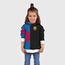 Толстовка-худи детская Barcelona FC: Black style, цвет: 3D-белый — фото 2