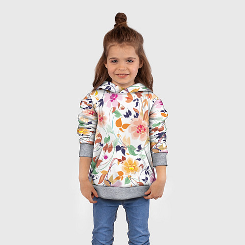Детская толстовка Нежные цветы / 3D-Меланж – фото 4