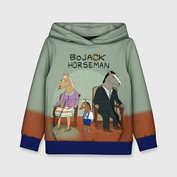 Толстовка-худи детская BoJack Horseman, цвет: 3D-синий