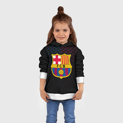 Детская толстовка FC Barcelona Lines / 3D-Белый – фото 4