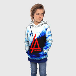 Толстовка-худи детская Linkin Park blue smoke, цвет: 3D-синий — фото 2