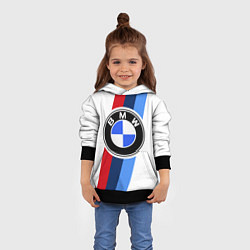 Толстовка-худи детская BMW M: White Sport, цвет: 3D-черный — фото 2