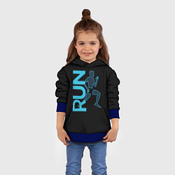Толстовка-худи детская RUN: Black Style, цвет: 3D-синий — фото 2