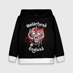 Толстовка-худи детская Motorhead England, цвет: 3D-белый