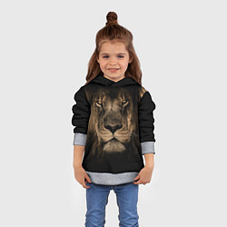 Толстовка-худи детская Львиный взгляд, цвет: 3D-меланж — фото 2