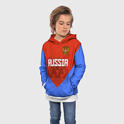 Толстовка-худи детская Russia Red & Blue, цвет: 3D-белый — фото 2