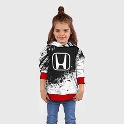 Толстовка-худи детская Honda: Black Spray, цвет: 3D-красный — фото 2