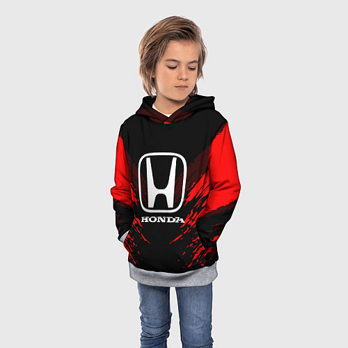 Детская толстовка Honda: Red Anger / 3D-Меланж – фото 3
