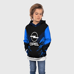 Толстовка-худи детская Opel: Blue Anger, цвет: 3D-белый — фото 2