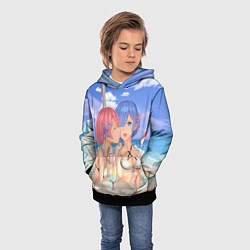 Толстовка-худи детская Жизнь в другом мире с нуля, цвет: 3D-черный — фото 2