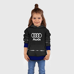 Толстовка-худи детская Audi: Black Abstract, цвет: 3D-синий — фото 2