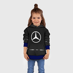 Толстовка-худи детская Mercedes: Black Abstract, цвет: 3D-синий — фото 2