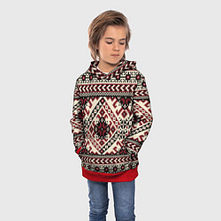 Толстовка-худи детская Славянский орнамент, цвет: 3D-красный — фото 2