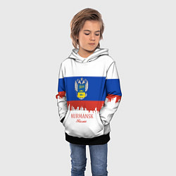 Толстовка-худи детская Murmansk: Russia, цвет: 3D-черный — фото 2