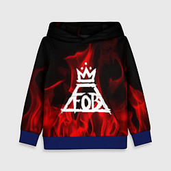 Толстовка-худи детская Fall Out Boy: Red Flame цвета 3D-синий — фото 1