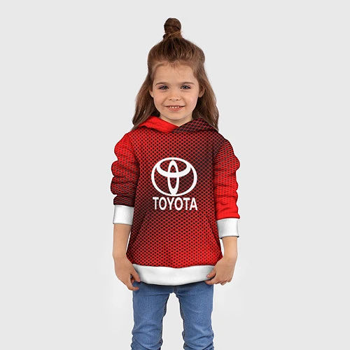 Детская толстовка Toyota: Red Carbon / 3D-Белый – фото 4