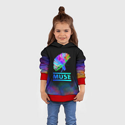 Толстовка-худи детская Muse: Neon Flower, цвет: 3D-красный — фото 2