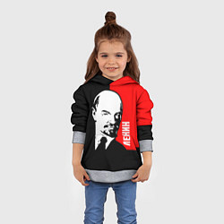 Толстовка-худи детская Хитрый Ленин, цвет: 3D-меланж — фото 2