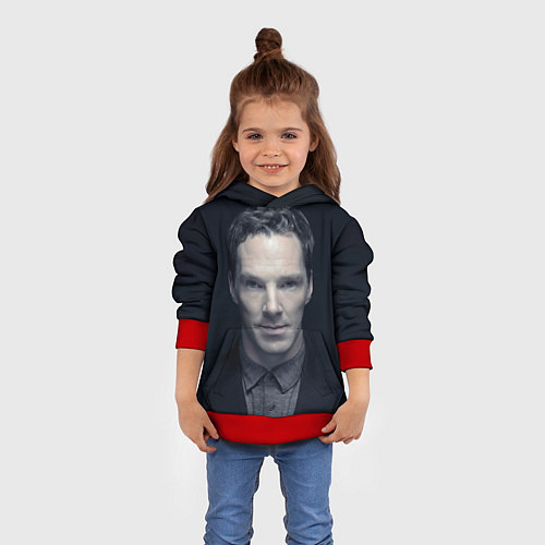 Детская толстовка Benedict Cumberbatch / 3D-Красный – фото 4