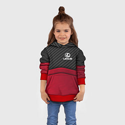 Толстовка-худи детская Lexus: Red Carbon, цвет: 3D-красный — фото 2