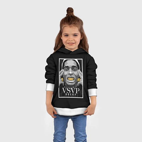 Детская толстовка ASAP Rocky: Gold Edition / 3D-Белый – фото 4