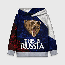 Толстовка-худи детская Russia: Roaring Bear, цвет: 3D-меланж