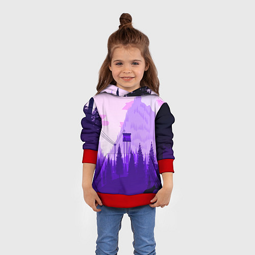 Детская толстовка Firewatch: Violet Wood / 3D-Красный – фото 4