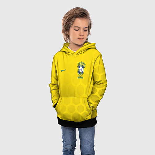 Детская толстовка Brazil Team: WC 2018 / 3D-Черный – фото 3