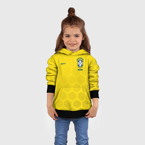 Детская толстовка Brazil Team: WC 2018 / 3D-Черный – фото 4
