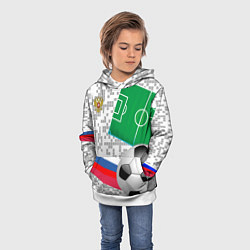 Толстовка-худи детская Русский футбол, цвет: 3D-белый — фото 2