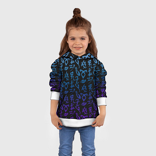 Детская толстовка Blue Runes / 3D-Белый – фото 4