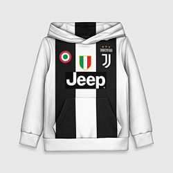 Толстовка-худи детская FC Juventus 18-19, цвет: 3D-белый