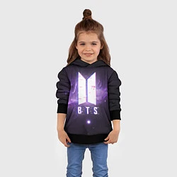 Толстовка-худи детская BTS: Violet Space, цвет: 3D-черный — фото 2