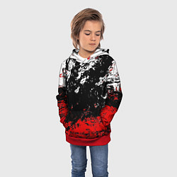 Толстовка-худи детская Брызги красок, цвет: 3D-красный — фото 2